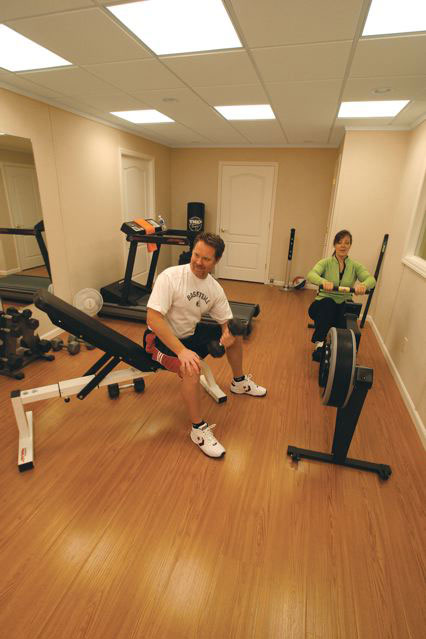 Wood Finish Basement Flooring Near Greenville Wilmington